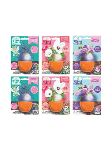Toys By Nature Mini Terrarium Flowering Bundle, 100% USA Made Complete Starter Kit Includes 2 Each of Lobelia, Dixie Belle Hibiscus, Rose of Sharon, Easy to Grow Planting Seeds Just Add Water - color: Flowering Bundle
