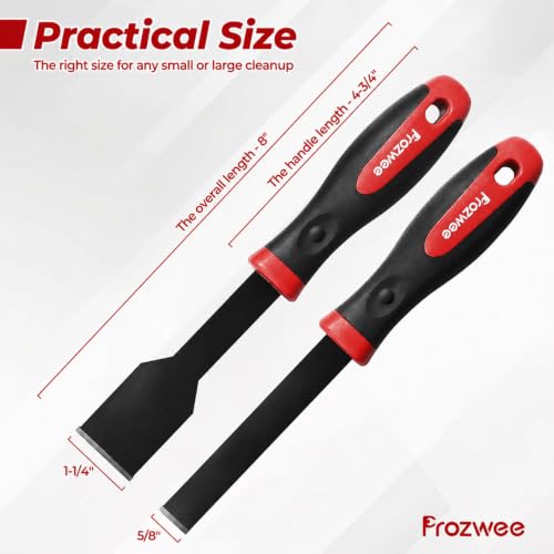 2PCS Carbide Scraper Set(1-1/4" & 5/8"),Super Gasket Scraper,Red | Durable Tungsten Tip,Comfatable Handle,for Remove Gaskets, Carbon and More from Varied Surfaces,for Metal and Automotive - size: Red-1x5/8"+1x1-1/4"