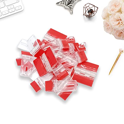 15 Pcs Acrylic Hinge&Self-Adhesive Latches Kit, 30x35mm Transparent Hinges | Clear continuous hinges with self-adhesive buckles, easy installation for DIY acrylic cabinets and aquarium accessories