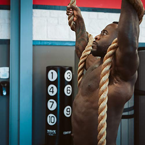 Perantlb Outdoor Climbing Rope for Fitness and Strength Training, Workout Gym Climbing Rope, 1.5'' in Diameter, Length Available: 8,10, 15, 20, 25, 30,40, 50 Feet… - size: 50 ft, style: With Hook