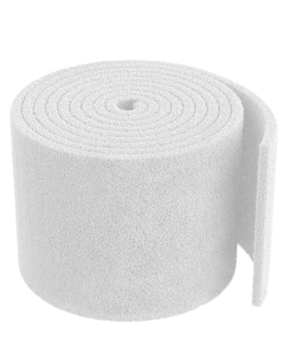 Pawfly 79 x 12 Inch White Cuttable Aquarium Filter Pad, 2 Inch Thick High Density Filter Media Roll for Freshwater Saltwater Fish Tanks & Small Ponds, Aquarium Filter Floss Roll for Fish Tank Filters