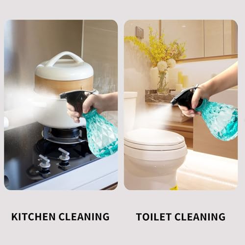 wugongshan 2 Pcs Spray Bottles, 500 ml/17 oz Empty Water Spray Bottles, Plastic Reusable Adjustable Mist Sprayer Squirt Bottles Containers Refillable for Cleaning Solutions, Gardening, Plants (Blue) - color: Blue