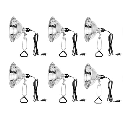 Simple Deluxe Clamp Lamp Light Socket with 8.5 Inch Aluminum Reflector, Suit for Max 150 Watt Lamp (No Bulb Included) with 18/2-Gauge 6 Feet Cord, 6-Pack - size: 8.5 Inch (150 Watts), style: 6-Pack