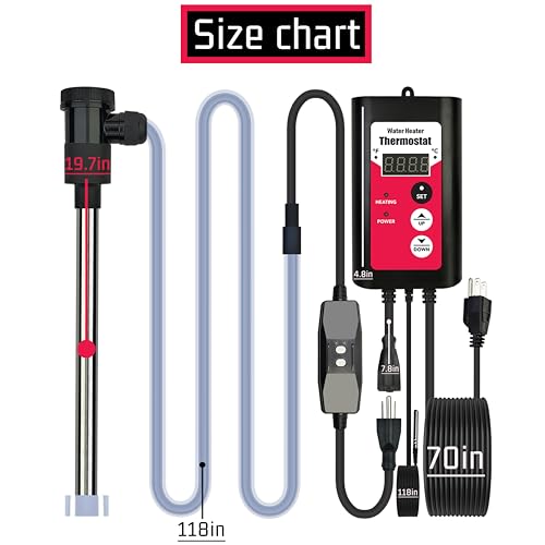 3000W Titanium Immersion Water Heater Portable Electric Pool & Bathtub Fully Submersible Water Heater with GFCI, Temp Control for Hot Tub, Above Ground Pool, Baptistry, Above Ground Pool