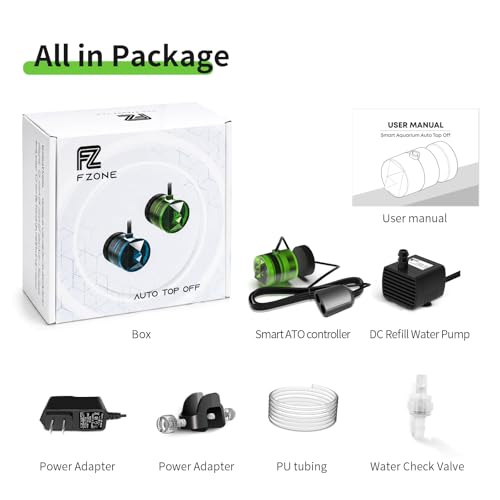 FZONE ATO System for Saltwater Aquarium, Auto Top Off with Dual Optical Sensors for Reef and Freshwater Tanks (Green) - color: Green