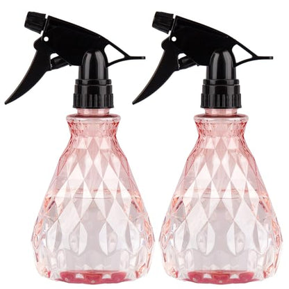 wugongshan 2 Pcs Spray Bottles, 500 ml/17 oz Empty Water Spray Bottles, Plastic Reusable Adjustable Mist Sprayer Squirt Bottles Containers Refillable for Cleaning Solutions, Gardening, Plants (Pink) - color: Pink