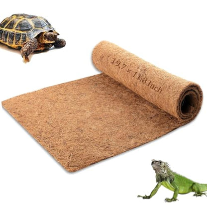 Hamiledyi Reptile Carpet Mat 19.7x11.8in Coconut Fiber Substrate Lizard Cage Pad Tortoise Substrate Liner Snake Coco Liner for Bearded Dragon Gecko Turtle Chamelon Iguana