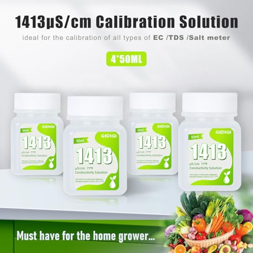 1413μS/cm Calibration Solution, 4 * 50ML TDS EC Salinity Tester Calibration Solution for TDS Meter EC Meter, Calibrate The Accuracy and Precision of Chemical Monitoring Instruments - color: Green