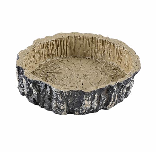 MODERNJOE'S Food/Water Dish for Reptiles, Amphibians and Other Little Critters Water/Food Bowl, Made from Premium Resin, Reptile Feeding Bowls for Lizard,Hermit Crab,Gecko,Tortoise - color: Brown