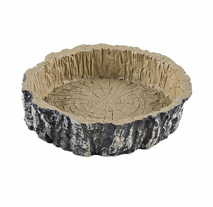 MODERNJOE'S Food/Water Dish for Reptiles, Amphibians and Other Little Critters Water/Food Bowl, Made from Premium Resin, Reptile Feeding Bowls for Lizard,Hermit Crab,Gecko,Tortoise - color: Brown