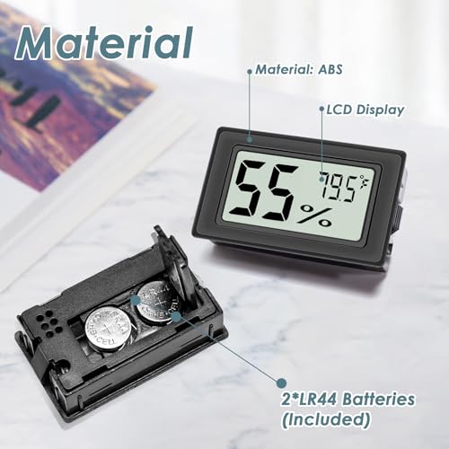 12-Pack Mini Hygrometer Indoor Humidity Meter, Highly Accurate Digital Thermometer Humidity Gauge Meter, Indoor Thermometer Hygrometer Monitor Fahrenheit (℉) for Humidors
