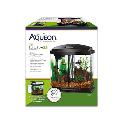 Aqueon 00800198: Aquarium Kit BettaBow Led Blk 2.5G