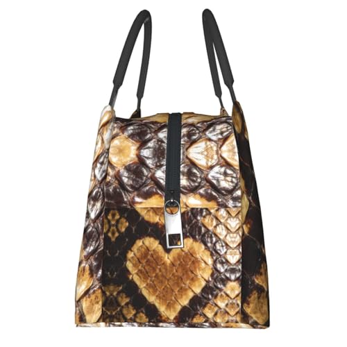 Lunch Bag For Women Men Snake Scales Lunch Tote Bags Insulated Reusable Lunchbox For Work Travel Picnic