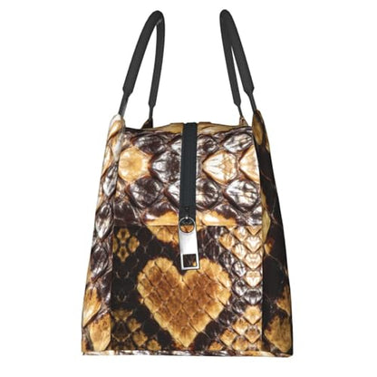 Lunch Bag For Women Men Snake Scales Lunch Tote Bags Insulated Reusable Lunchbox For Work Travel Picnic