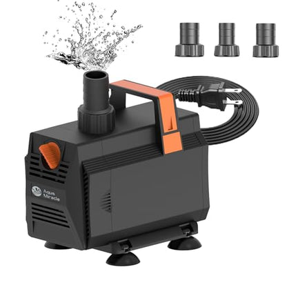 AquaMiracle 1050GPH Aquarium Water Pumps (4000L/H, 55W) Fountain Pump Pond Pump Submersible Water Pump with Flow Control for Fountain, Waterfall, Statuary, Filtration, Water feature, Hydroponics - size: 1050GPH