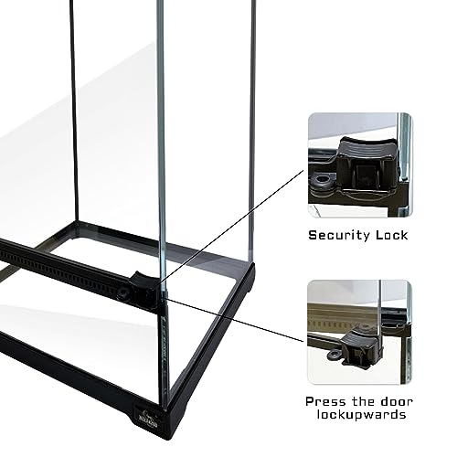 Reptile Glass Terrarium Tank 10 * 10 * 14in, Full View with Front Opening Door,Amphibians Enclosure Habitat Cage for Crested Gecko,Spider,Tarantula,Lizard,Hermit Crab,Frog,Mantises,Insects - size: 10x10x14 inch