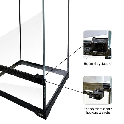 Reptile Glass Terrarium Tank 10 * 10 * 14in, Full View with Front Opening Door,Amphibians Enclosure Habitat Cage for Crested Gecko,Spider,Tarantula,Lizard,Hermit Crab,Frog,Mantises,Insects - size: 10x10x14 inch
