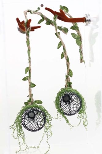 5Pcs Jumping Spider Enclosure Accessories with Hammock, Magnetic Climbing Rope, Resting Ledge Platforms and Feeding Dish Bowl & Hook for Terrarium Habitat (Two Hammocks) - color: Two Hammocks