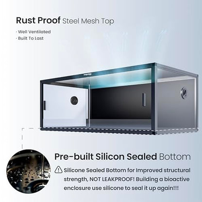 Lightweight 85 Gallon Reptile Enclosure for Snake, Bearded Dragon | Optimal Ventilation & Light Penetration by Rust Proof Mesh Top, Easy Assembly within 6 Steps with Clear Instruction - color: Ultimate Black, size: 85 Gallon