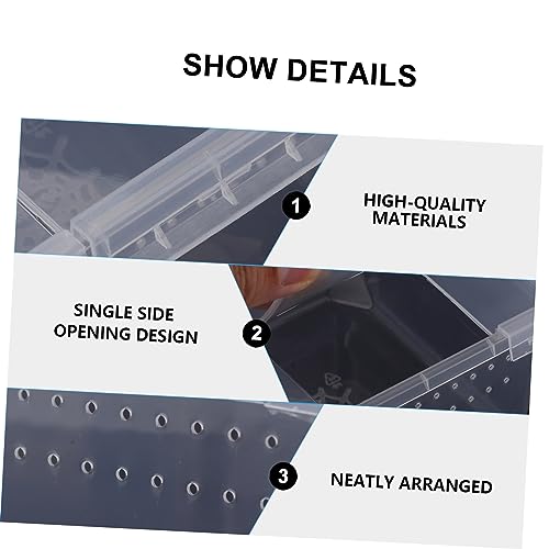 Angoily 2pcs Box Mini Reptile Container Insect Container Spider Box for Feeding Breathing - color: Transparentx2pcs, size: 12X12X7CMx2pcs