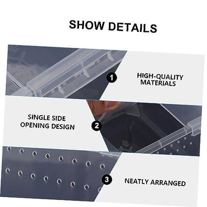 Angoily 2pcs Box Mini Reptile Container Insect Container Spider Box for Feeding Breathing - color: Transparentx2pcs, size: 12X12X7CMx2pcs