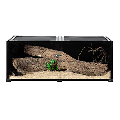 REPTI ZOO 68 Gallon Reptile Terrariums, 48" X 18" X 18" Reptiles Tanks Enclosure for Bearded Dragon Ball Python Snake, Black-Tinted ECO Glass Reptile Habitat with Sliding Door & Top Screen Ventilation - size: 48"W X 18"D X 18"H (64Gallon)