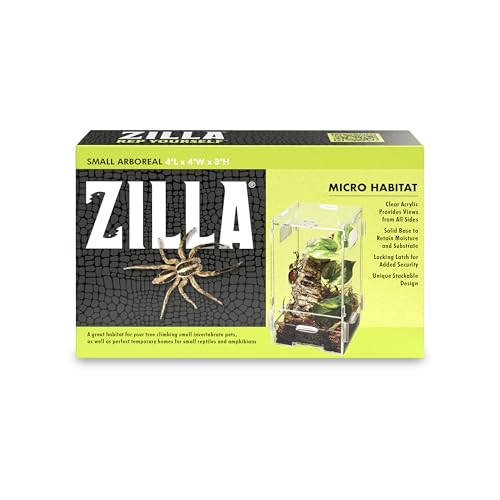Zilla Micro Habitat Terrarium, Arboreal, with Locking Latch, for Isopods, Spiders, Insects, Small - size: Small, style: Arboreal