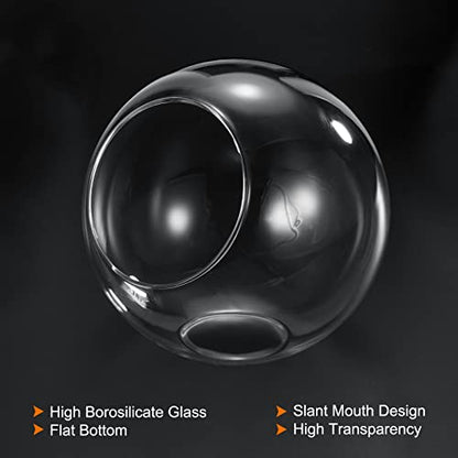 PATIKIL Round Globe Terrarium Air Plant Planter, 5.4 Inch High Borosilicate Glass Table Decorations for Succulent, Tillandsia, Clear - size: 5.4 Inch