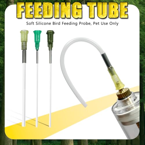Baby Bird Feeding Syringe Set, Small Pet Parrot Feeder Hand Feeding Tubes Kit, Parrot Feeder Tubes Measuring Tools, for Baby Birds Small Pet