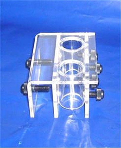 Marine Color Acrylic Aquarium Hose Holder 2 Tube Fixture for Water Change and Cleaning Support, Clear Mount Clip 9x4.5x6.5cm Fits 19mm Glass and 25mm Tube