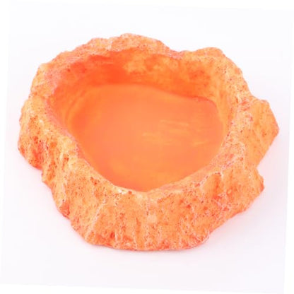 SUPVOX Reptile Feeding Bowl Thick Non-Skid Food Dish for Lizard and Turtle Odorless Water Storage Container Smooth Surface for Easy Cleaning for Crawling Pets Orange