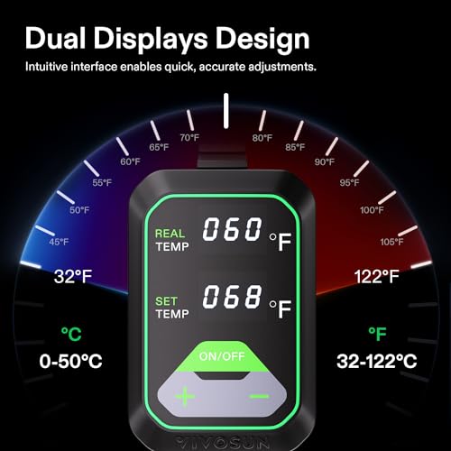VIVOSUN 20"x20.75" Seedling Heat Mat with Built-in Temperature Controller | UL & MET-Certified Waterproof Plant Heating Pad for Germination, Hydroponics, Brewing, Breeding, and Greenhouses - size: 20"x20.75"