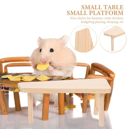 WOONEKY Wooden Small Pet Chick Platform for Chicken Breeding Box with Smooth Surface and Table Shape, Pet Accessory for Rutin Chick Playing and Reptile Box Decor