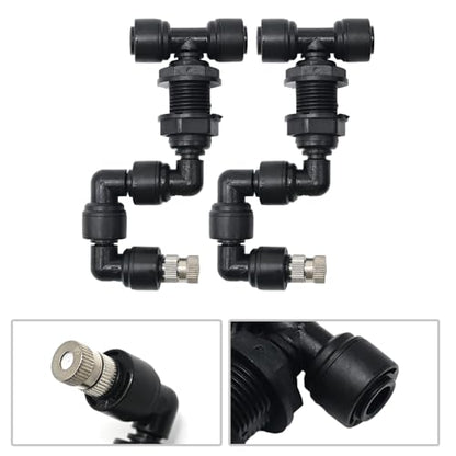 Reptile Misting Spray Nozzle for Rainforest Tank Pet Cooling Adjustable Reptile Nozzle Fogger Mist Sprinkler for Full Water Coverage, Replacement Micro Spray Nozzles (2Pack) - color: 2Pack