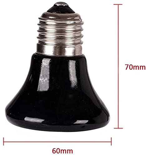 Lxcom Lighting 25 Watt Mini Reptile Heat Lamp Bulb 25W 60MM Pet Infrared Ceramic Heat Emitter for Brooder Coop, Lizard, Lambs, Snake, No Light, Black, 110V(4 Pack)