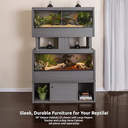 New Age Pet Lo‑Boy Versa Stand for Reptile Terrariums, Low-Profile ECOFLEX Cabinet for Stacked Large, 48" Mojave Reptile Habitats, Grey - color: Grey