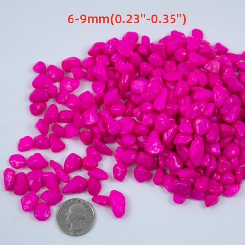 Colored Aquarium Gravel,Colorful Pea Gravel,Garden Rocks,Decorative Stones Rocks for Fish Tank,Aquarium,Fairy Garden Decor,Planters,Vase Fillers,Landscaping,1 Pound (Peach Red, 6-9mm) - color: Peach Red, size: 6-9mm
