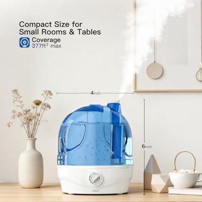 Azeus 2.8L Large Capacity Ultrasonic Cool Mist Humidifier - Powerful Moisture Control for Comfortable Spaces, Lasts up to 30 Hours, Auto Shut-Off (BPA-Free) - color: Light blue