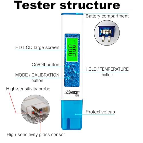 Water Quality Tester, Digital PH Meter with ATC, 4 in 1 pH/EC/TDS/Temperature 0.01 Resolution High Accuracy Pen Type Device for Pools, Drinking Water, Aquariums - style: 4 in 1 liquid tester pH/TDS/EC/Temp blue