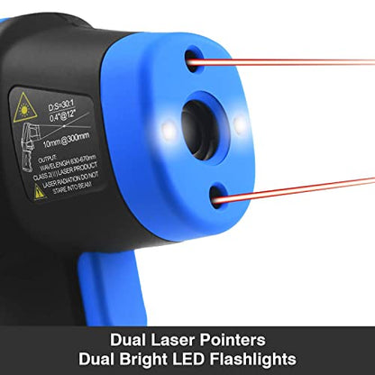 BT-1500 Non-Contact Pyrometer 30:1 Industrial Laser Thermometer Gun, -58℉ to 2732℉ (-50℃ ~ 1500℃) High Temp Infrared Thermometer (NOT for Human) - color: Infrared Thermometer BT-1500 Blue