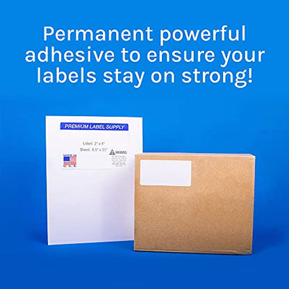 Premium Label Supply White Sticker Address Labels – 2" x 4" – Laser/Inkjet Compatible – (10 per Sheet), 100 Sheets – 1,000 Total Adhesive Labels - size: 1000 Labels