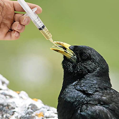 balacoo Bird Feeding Syringe Set with Tubes 3 Sizes 1.69Oz 0.85Oz & 0.34Oz Capacity Clear Plastic Hand-Feeding Tool for Baby Parrots Pigeons Doves and Snakes Includes 5 Thin Injecting Tubes