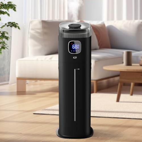 Large Humidifier for Bedroom, 9L/2.5Gallon Ultrasonic Cool Mist Humidifier with Humidistat, 360°Nozzle, 350ML/H Big Mist Level, Suitable for Kids Room Livingroom Yoga Office Plant (Black, 9, Liters) - color: Black