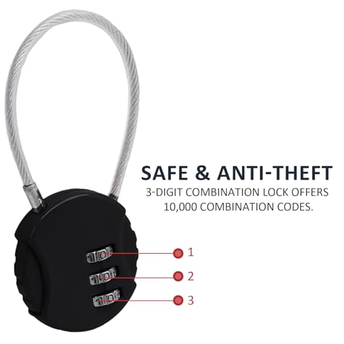 Litoexpe 3 Pcs Combination Cable Lock 3 Colors | 3-Digit Code, Steel Cable, for Backpack, Suitcase, and Luggage - color: 3 Colors