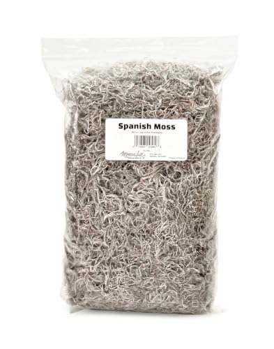 Mosser Lee Spanish Moss – Natural Decorative Moss for Houseplants, Soil Cover, Crafts, Terrariums & Floral Arrangements - 400 Cubic Inches (Approx 9oz) - size: 400 Cubic Inches