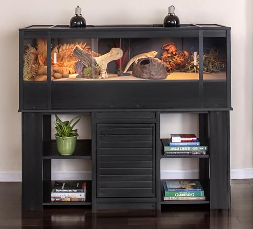 New Age Pet ECOFLEX X-Large Reptile Enclosure with Matching Cabinet Stand Set in Black - color: Black, size: X-Large