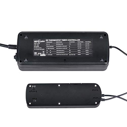 REPTI ZOO Reptile Thermostat Digital Outlet Temperature Timer Troptical or Desert Mode with Day Night Control for Aquarium Reptiles Terrarium Humidistat Mushroom Fermentation,Easy Setup (THC16) - color: 2 In 1 Temperature&Timer