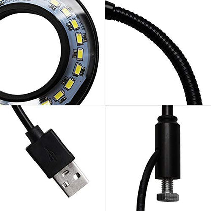 Full Spectrum LED Aquarium Light, 360-degree Adjustable LED Light with Bamboo Board, Miniature Landscape USB Powered Lamp for Plant, Fish Tank, Potted Plants(Size:M) - size: M