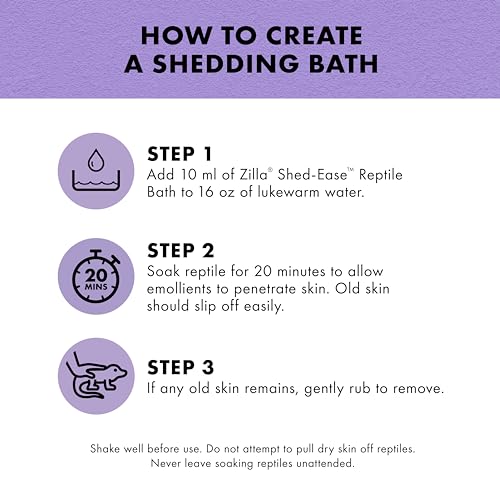 Zilla Shed-Ease Reptile Bath, Shedding Support and Penetrating Bath for All Lizards and Snakes - size: 8 Fl Oz (Pack of 1)