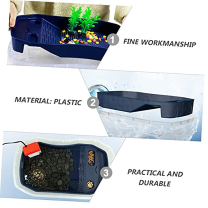 1pc Turtle Tank Basking Platform Dual Use Aquarium for Turtles Crayfish and Frogs Water Changing Device Easy Cleaning and Unique Habitat